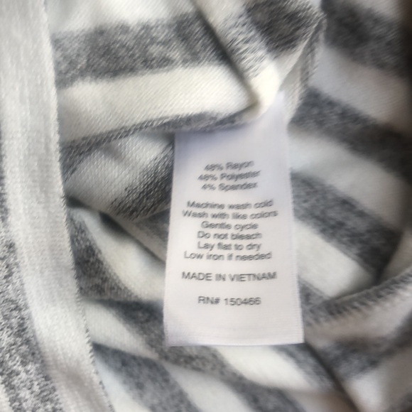 NWT White and gray striped long sleeve hoodie - Picture 7 of 7